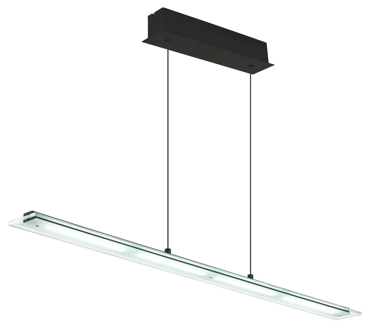 LED-HÄNGELEUCHTE Novak 115/9/150 cm  - Klar/Schwarz, Design, Glas/Kunststoff (115/9/150cm) - Globo