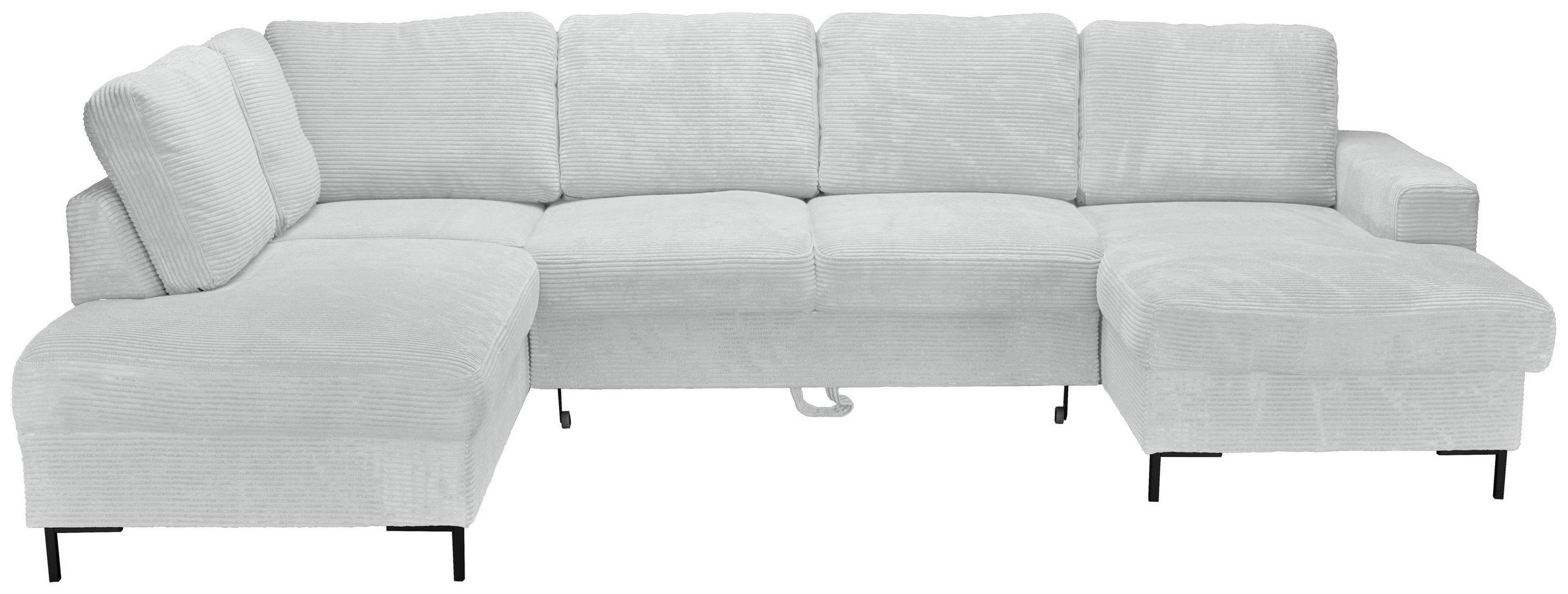 WOHNLANDSCHAFT Naturfarben Cord  - Schwarz/Naturfarben, KONVENTIONELL, Textil/Metall (197/303/148cm) - Carryhome