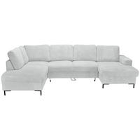 WOHNLANDSCHAFT Naturfarben Cord  - Schwarz/Naturfarben, KONVENTIONELL, Textil/Metall (197/303/148cm) - Carryhome