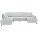 WOHNLANDSCHAFT Naturfarben Cord  - Schwarz/Naturfarben, KONVENTIONELL, Textil/Metall (197/303/148cm) - Carryhome