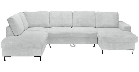 WOHNLANDSCHAFT Naturfarben Cord  - Schwarz/Naturfarben, KONVENTIONELL, Textil/Metall (197/303/148cm) - Carryhome