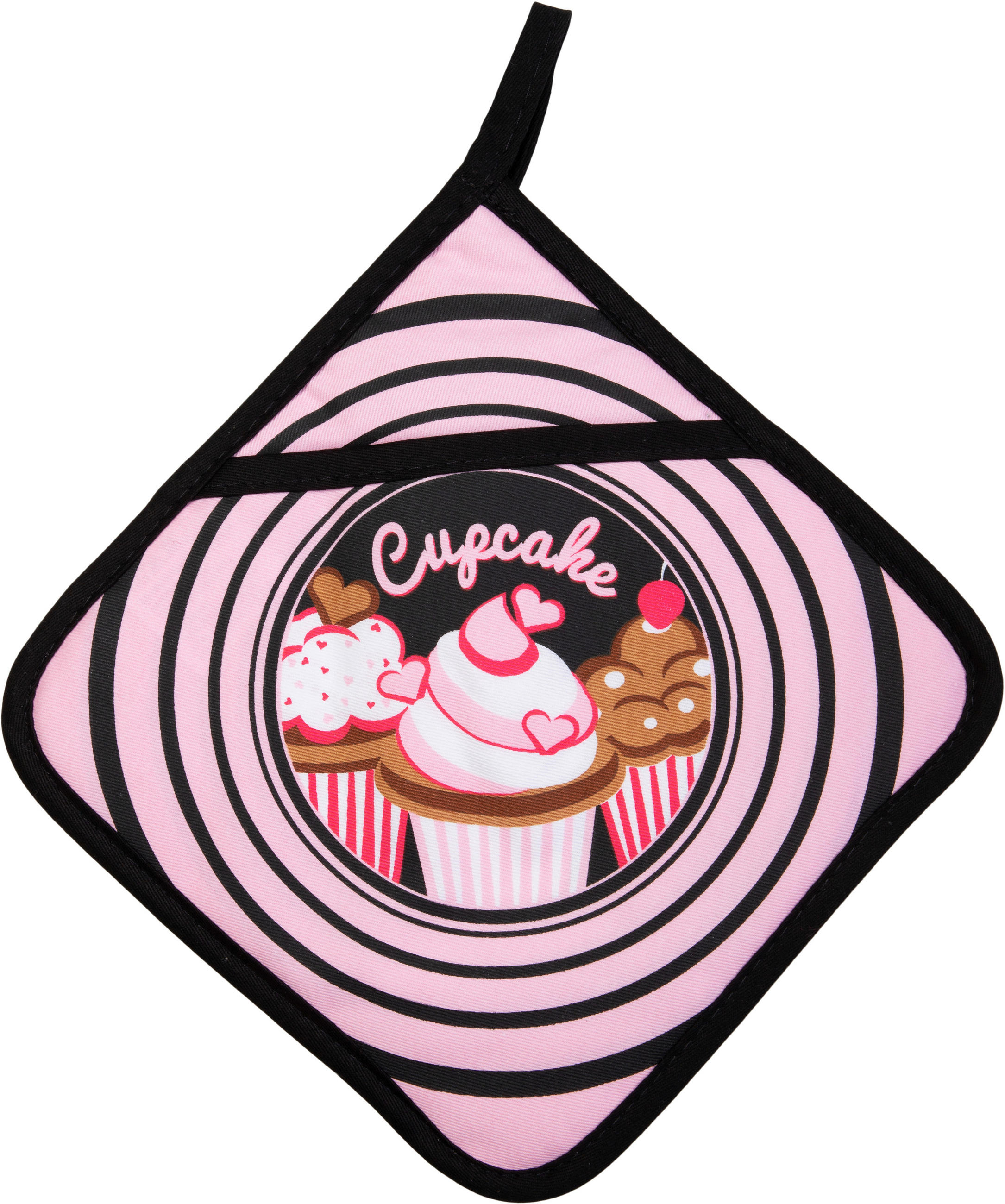 TOPFLAPPEN Rot, Schwarz, Silberfarben, Weiß, Hellrosa, Hellbraun  - Hellbraun/Hellrosa, Design, Textil (20/20cm)