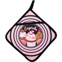 TOPFLAPPEN Rot, Schwarz, Silberfarben, Weiß, Hellrosa, Hellbraun  - Hellbraun/Hellrosa, Design, Textil (20/20cm)