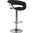 BARHOCKER Lederlook Schwarz, Weiß  - Chromfarben/Schwarz, Design, Textil/Metall (54/83-104/49cm) - Carryhome