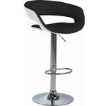 BARHOCKER Lederlook Schwarz, Weiß  - Chromfarben/Schwarz, Design, Textil/Metall (54/83-104/49cm) - Carryhome