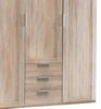 DREHTÜRENSCHRANK 3-türig Eichefarben  - Eichefarben/Silberfarben, KONVENTIONELL, Holzwerkstoff (135/210/58cm) - MID.YOU