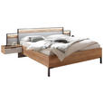 BETTANLAGE 180/200 cm in Graphitfarben, Eichefarben, Hellgrau - Eichefarben/Hellgrau, Design, Holz/Holzwerkstoff (180/200cm) - Xora