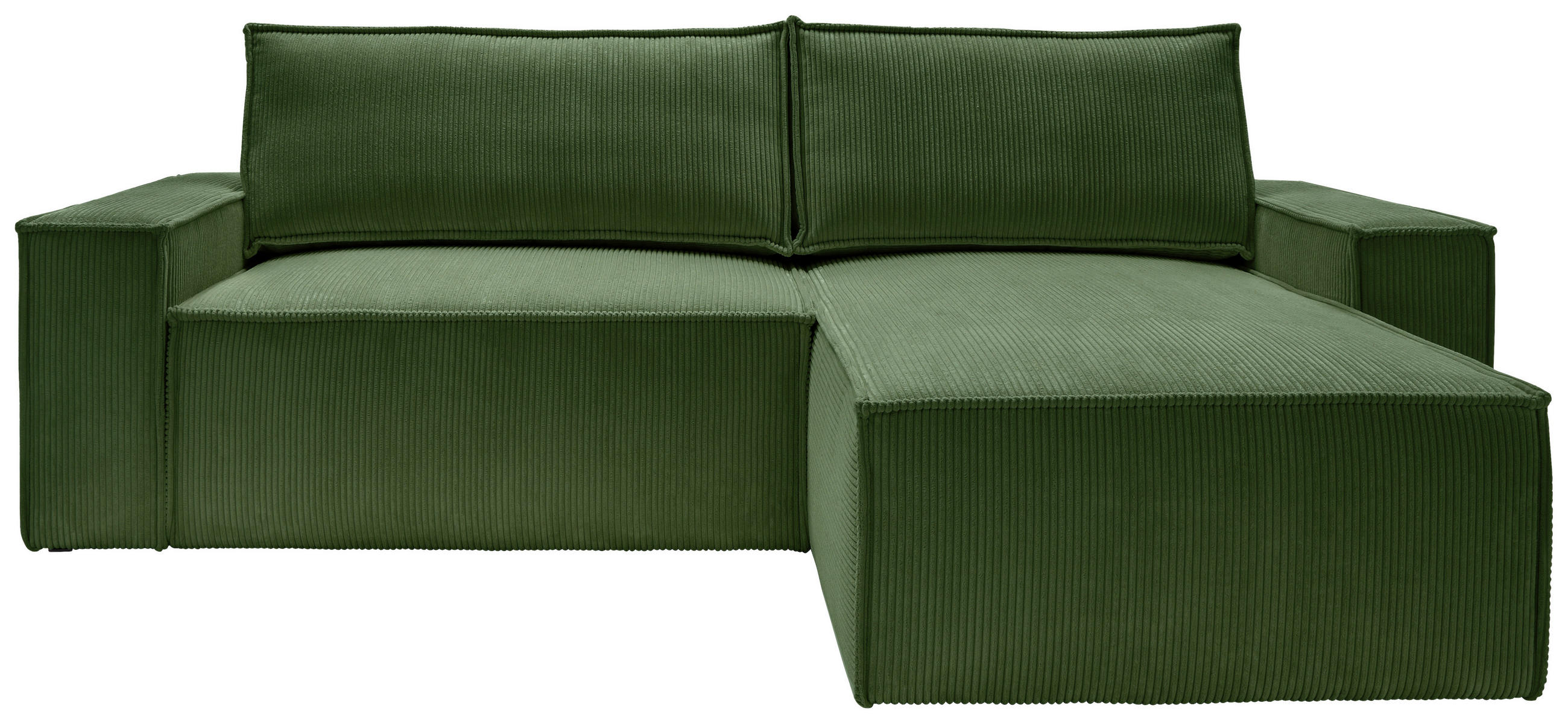 ECKSCHLAFSOFA Samt Dunkelgrün  - Dunkelgrün/Schwarz, KONVENTIONELL, Holz/Kunststoff (251/170cm) - MID.YOU