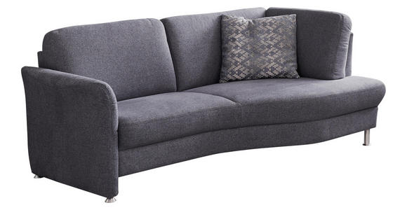 3-SITZER-SOFA Webstoff Grau  - Chromfarben/Silberfarben, KONVENTIONELL, Textil/Metall (196/86/115cm) - Landscape