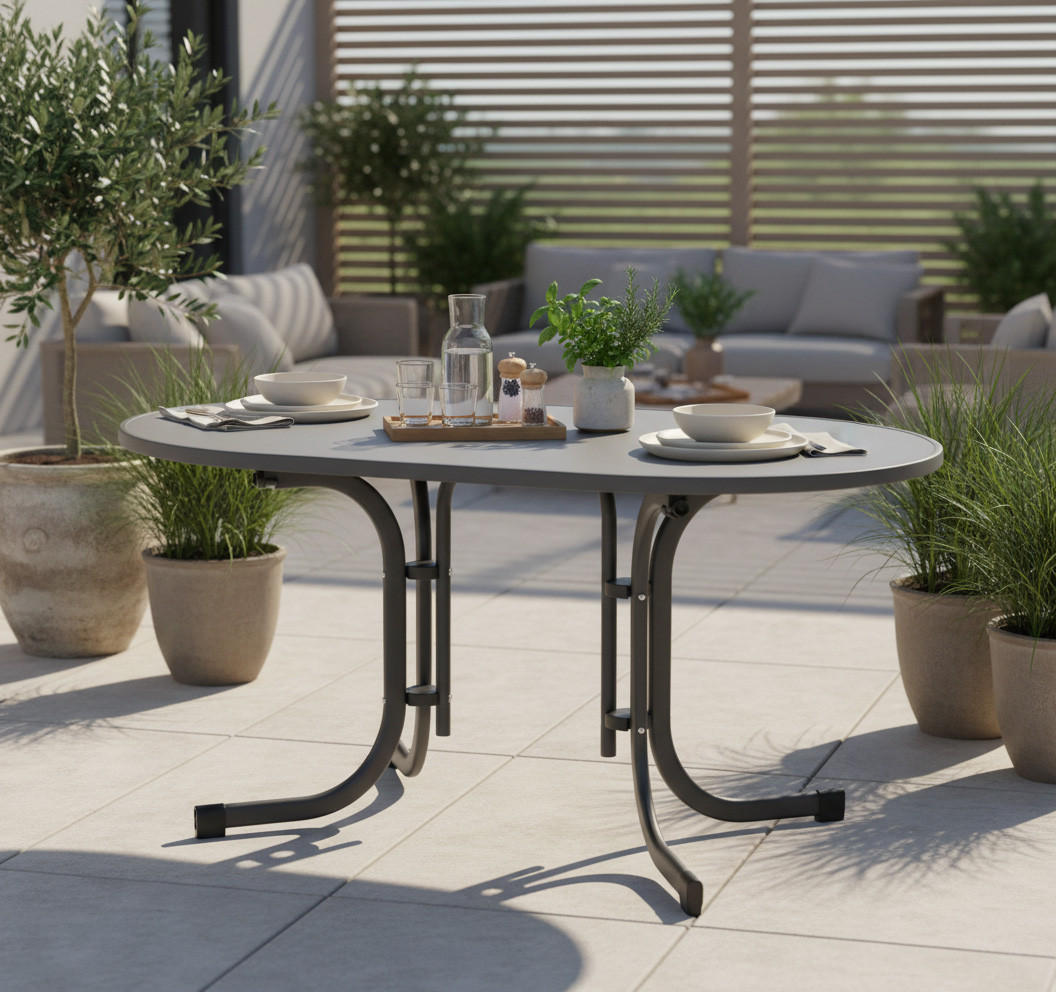 Gartenklapptisch oval in Anthrazit online kaufen