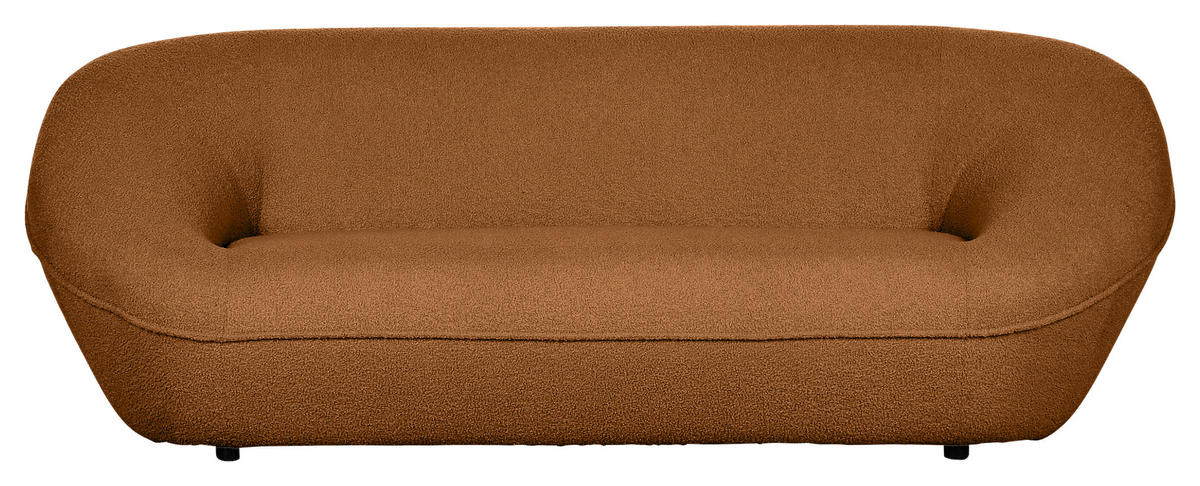 2-SITZER-SOFA in Flachgewebe Rostfarben  - Rostfarben/Schwarz, KONVENTIONELL, Kunststoff/Textil (223/79/94cm) - Carryhome