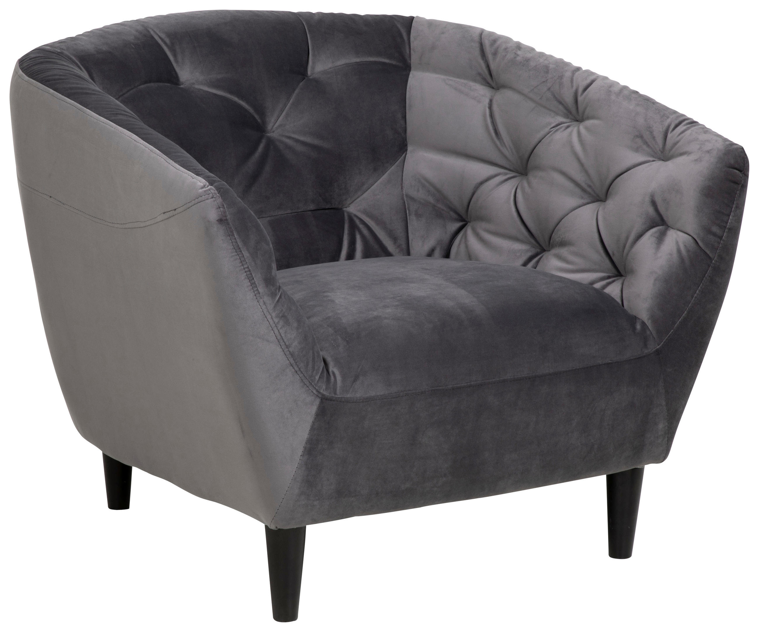 CHESTERFIELD-SESSEL - Dunkelgrau/Schwarz, Trend, Holz/Textil (97/79/83cm) - Ambia Home