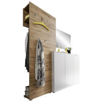 GARDEROBE 3-teilig  in 175/190/39 cm  - Weiss/Eichefarben, Design, Holzwerkstoff (175/190/39cm) - Carryhome