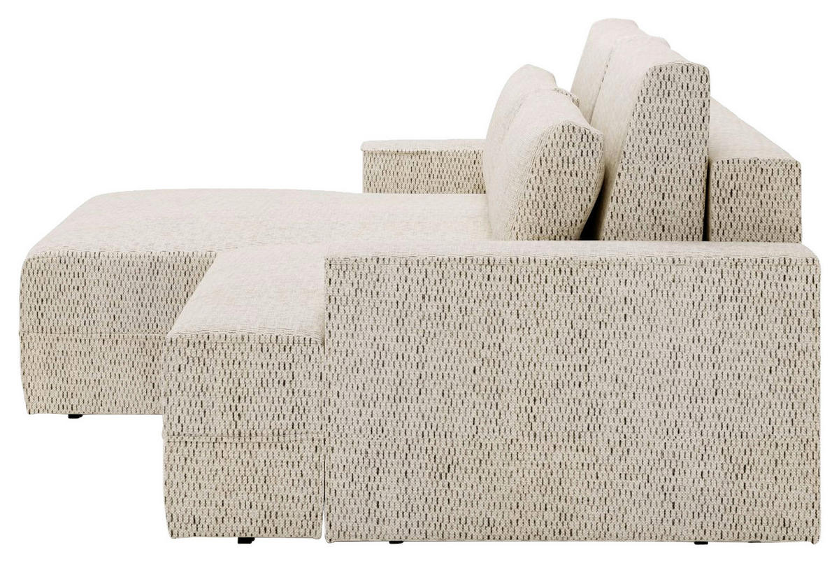 ECKSOFA in Struktur Beige  - Beige/Schwarz, Design, Kunststoff/Textil (156/272cm) - Livetastic