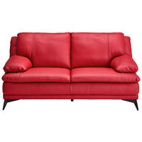 2-SITZER-SOFA Rot Echtleder  - Rot/Schwarz, Design, Leder/Metall (178/92/98cm) - Novel