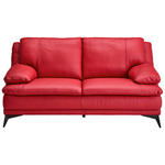 2-SITZER-SOFA Rot Echtleder  - Rot/Schwarz, Design, Leder/Metall (178/92/98cm) - Novel