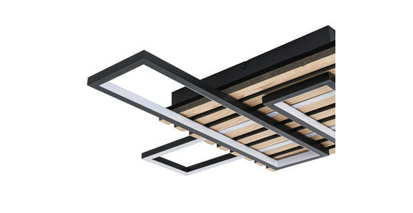 LED-DECKENLEUCHTE 73,5/66,5/7,5 cm - Eichefarben/Schwarz, Natur, Holzwerkstoff/Kunststoff (73,5/66,5/7,5cm) - Novel