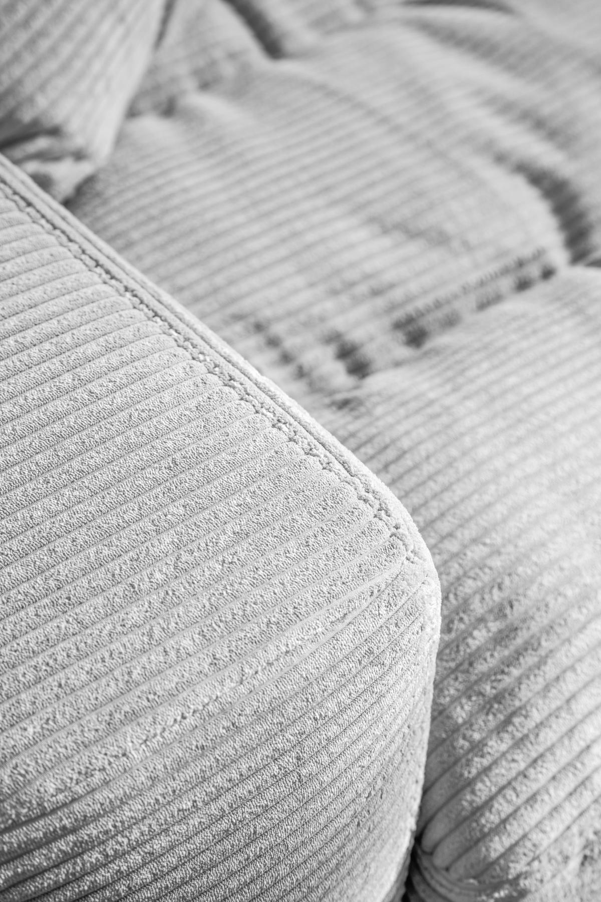 ECKSOFA in Cord Grau  207/296 cm  - Schwarz/Grau, Design, Textil/Metall (207/296cm) - Dieter Knoll