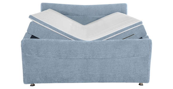 BOXSPRINGBETT 160/200 cm  in Hellblau  - Chromfarben/Hellblau, KONVENTIONELL, Textil/Metall (160/200cm) - Esposa