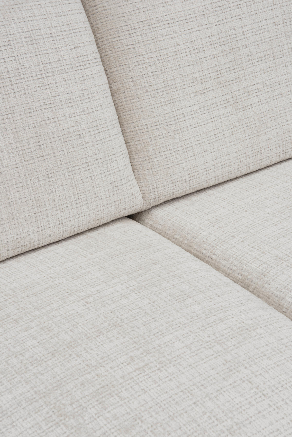 ECKSOFA FABIO in Chenille Creme  174/223 cm  - Creme/Schwarz, Design, Textil/Metall (174/223cm) - Livetastic