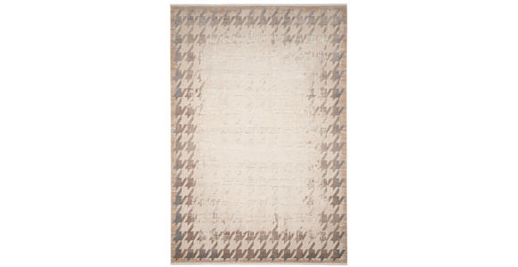 WEBTEPPICH 160/230 cm Houndstooth Border  - Beige, Design, Textil (160/230cm) - Dieter Knoll