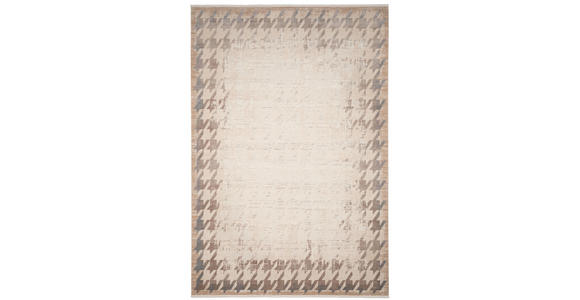 WEBTEPPICH 120/180 cm Houndstooth Border  - Beige, Design, Textil (120/180cm) - Dieter Knoll