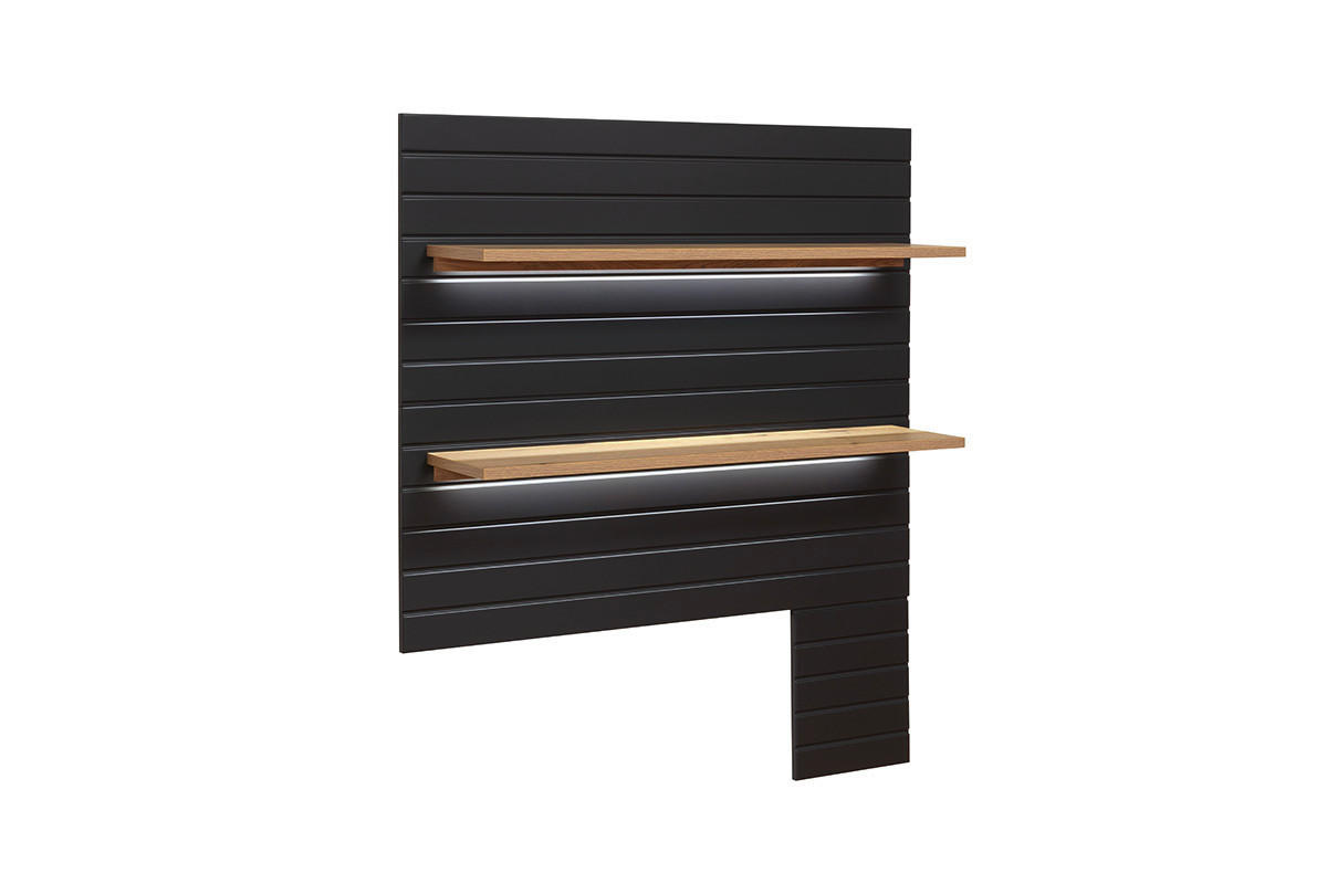 WANDREGAL  - Eichefarben/Dunkelgrau, Design, Holz/Holzwerkstoff (120/142/27cm) - home24