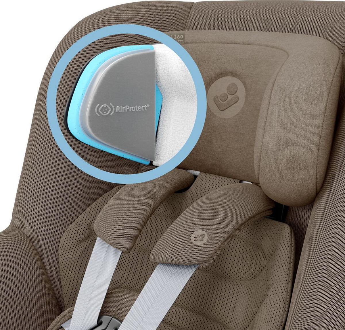 BAKÅTVÄND BILBARNSTOL PEARL 360 PRO  - brun, Basics, metall/textil (43.2/49.6cm) - Maxi Cosi Pro