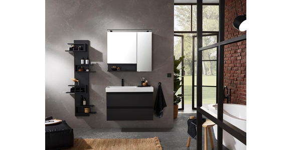 SPIEGELSCHRANK 90/80/15 cm - Grau, Design, Glas/Holzwerkstoff (90/80/15cm) - Novel