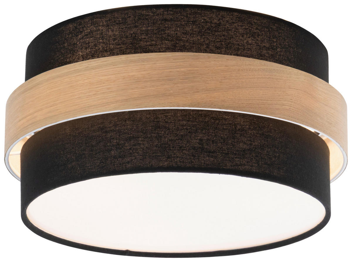 DECKENLEUCHTE 37/18 cm   - Schwarz, MODERN, Holz/Kunststoff (37/18cm) - Novel