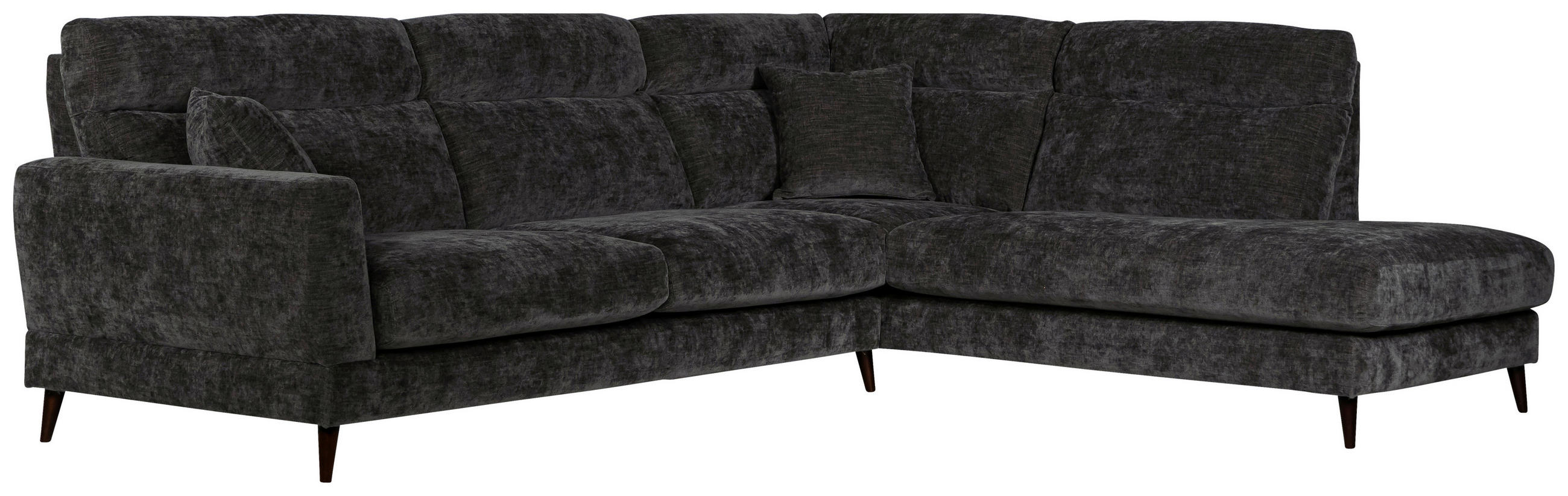 SOFFA i mörkgrå  - mörkgrå/mörkbrun, Klassisk, metall/trä (302/98/235/101cm) - Novel