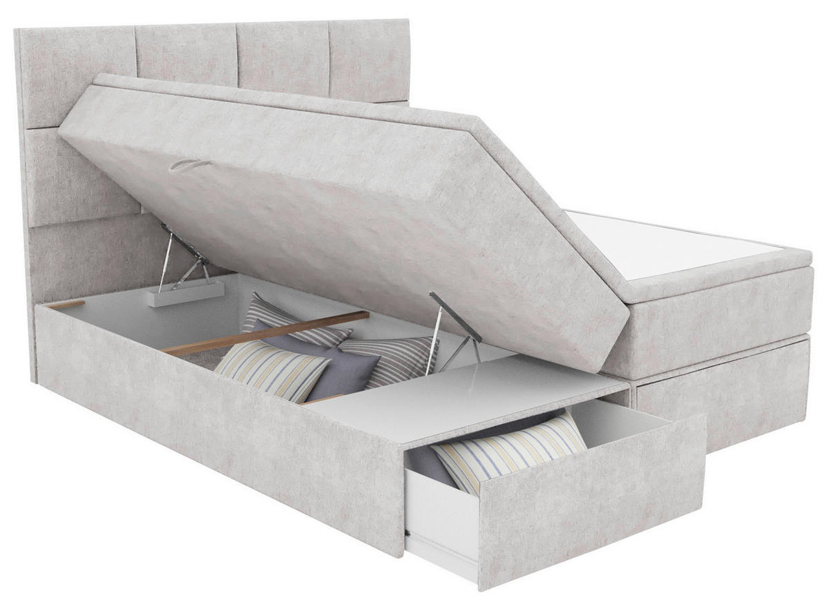 BOXBETT 140/200 cm  in Weiß  - Schwarz/Weiß, KONVENTIONELL, Kunststoff/Textil (140/200cm) - Boxxx