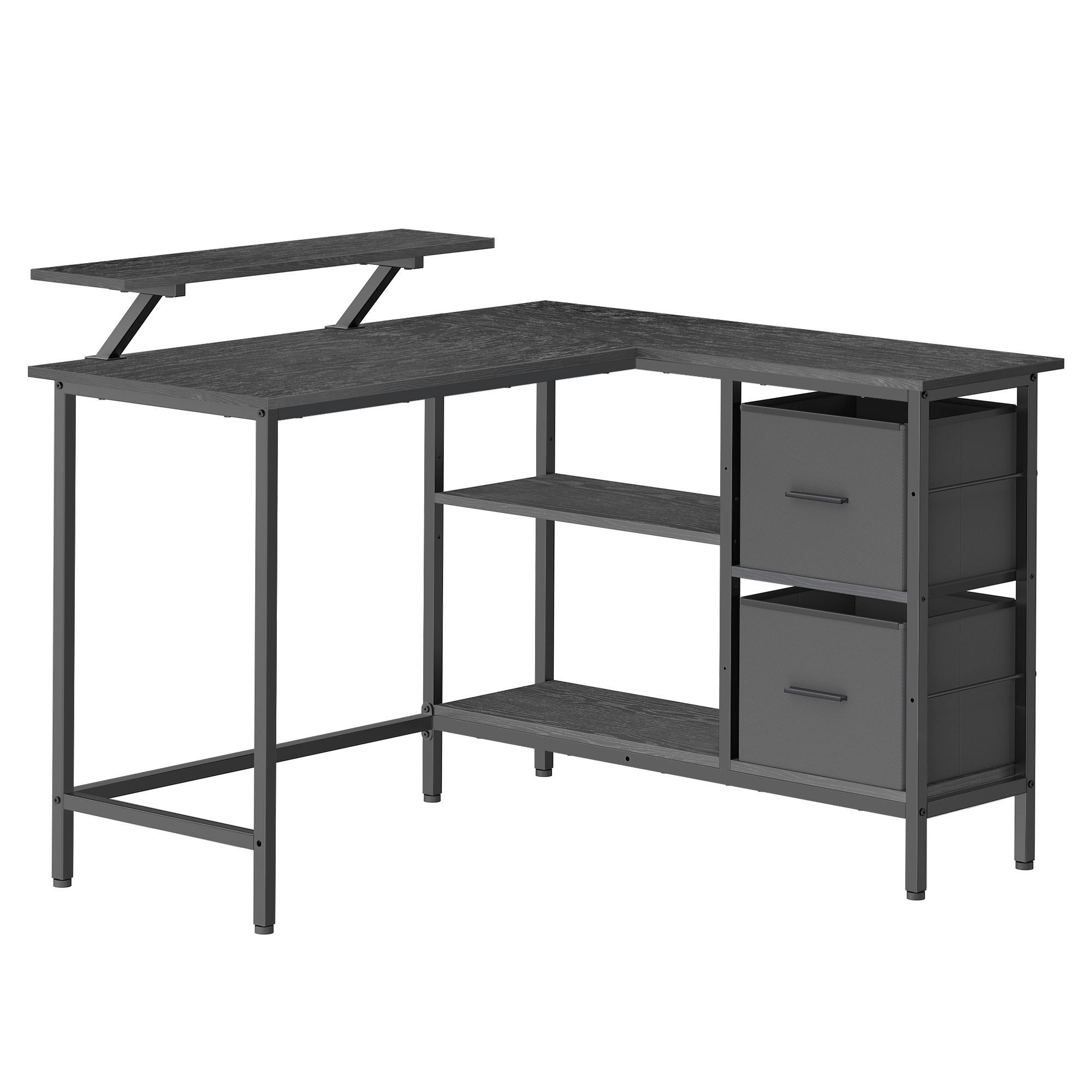 ROHOVÝ PÍSACÍ STÔL, čierna, 115/105/89 cm - čierna, Basics, kov/kompozitné drevo (115/105/89cm) - Boxxx
