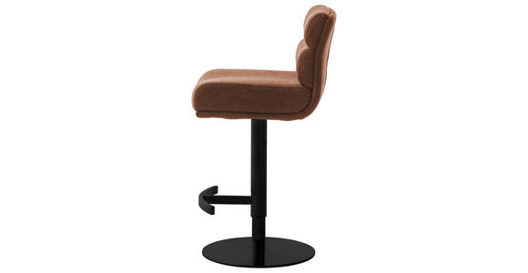 BARHOCKER in Metall, Textil Schwarz, Rostfarben  - Rostfarben/Schwarz, Design, Textil/Metall (43/84/52cm) - Dieter Knoll