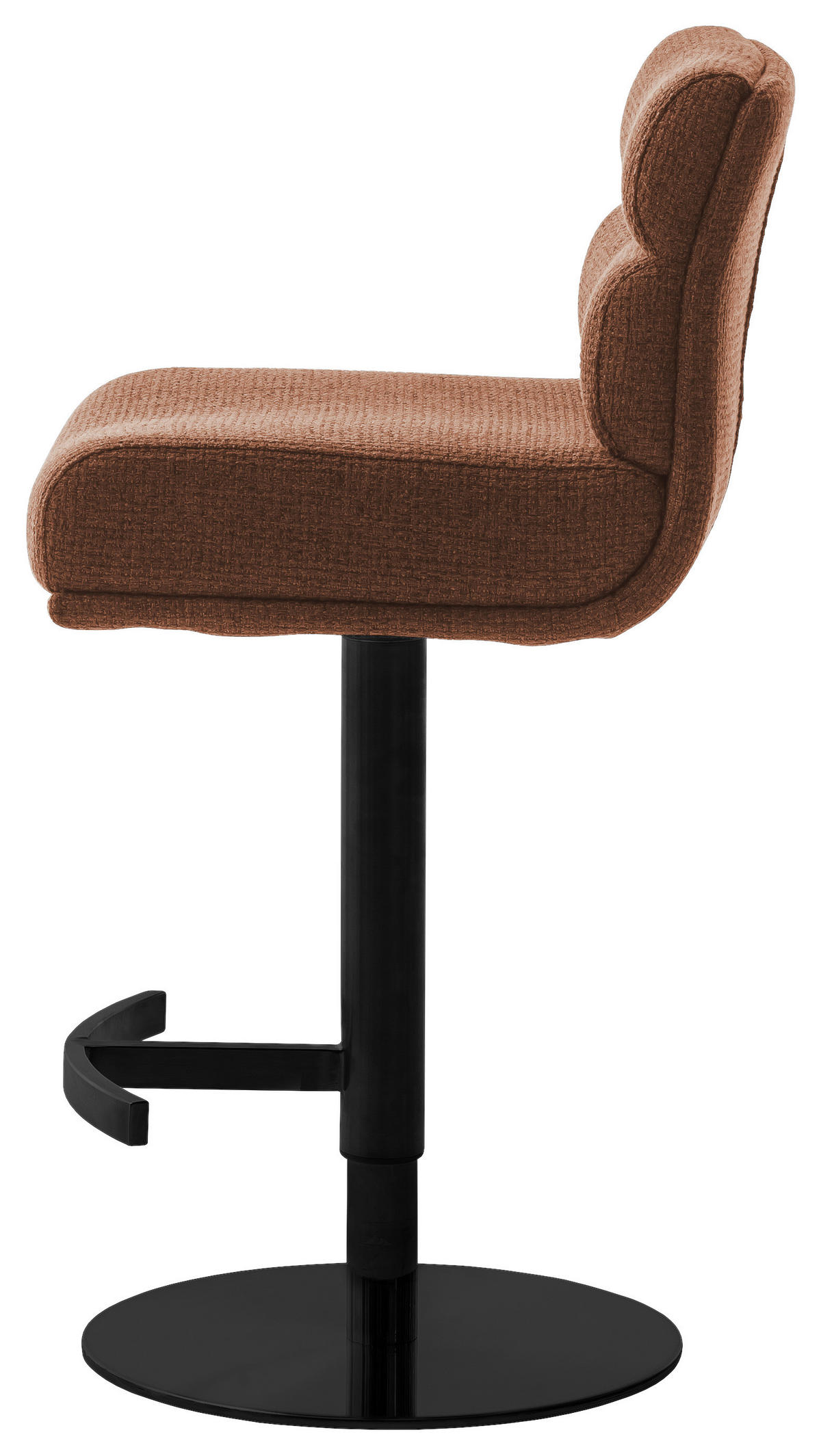 BARHOCKER in Metall, Textil Schwarz, Rostfarben  - Rostfarben/Schwarz, Design, Textil/Metall (43/84/52cm) - Dieter Knoll
