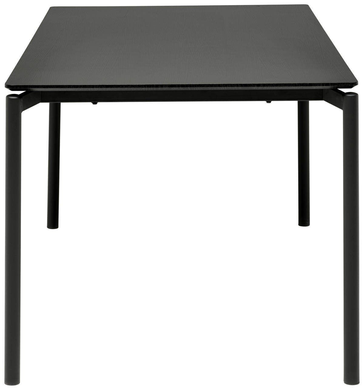 ESSTISCH rechteckig Schwarz  - Schwarz, KONVENTIONELL, Holzwerkstoff/Metall (160/90/76cm) - P & B