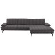 ECKSOFA  in Chenille Anthrazit  310/180 cm  - Anthrazit/Schwarz, Design, Textil/Metall (310/180cm) - Dieter Knoll