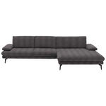 ECKSOFA  in Chenille Anthrazit  310/180 cm  - Anthrazit/Schwarz, Design, Textil/Metall (310/180cm) - Dieter Knoll