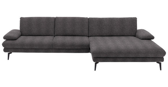 ECKSOFA  in Chenille Anthrazit  310/180 cm  - Anthrazit/Schwarz, Design, Textil/Metall (310/180cm) - Dieter Knoll