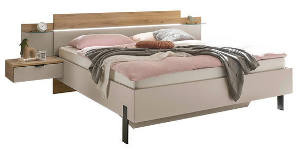 SCHLAFZIMMER Eichefarben, Kaschmir  - Kaschmir/Eichefarben, Design, Holzwerkstoff (180/200cm) - Xora