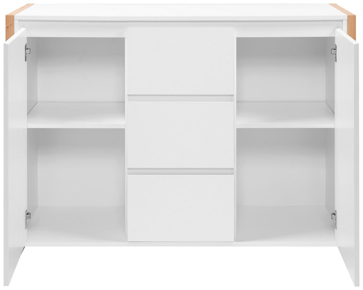 KOMMODE 120/88/40 cm  in Weiss, Eiche Artisan  - Weiss/Eiche Artisan, Design, Holzwerkstoff (120/88/40cm) - MID.YOU