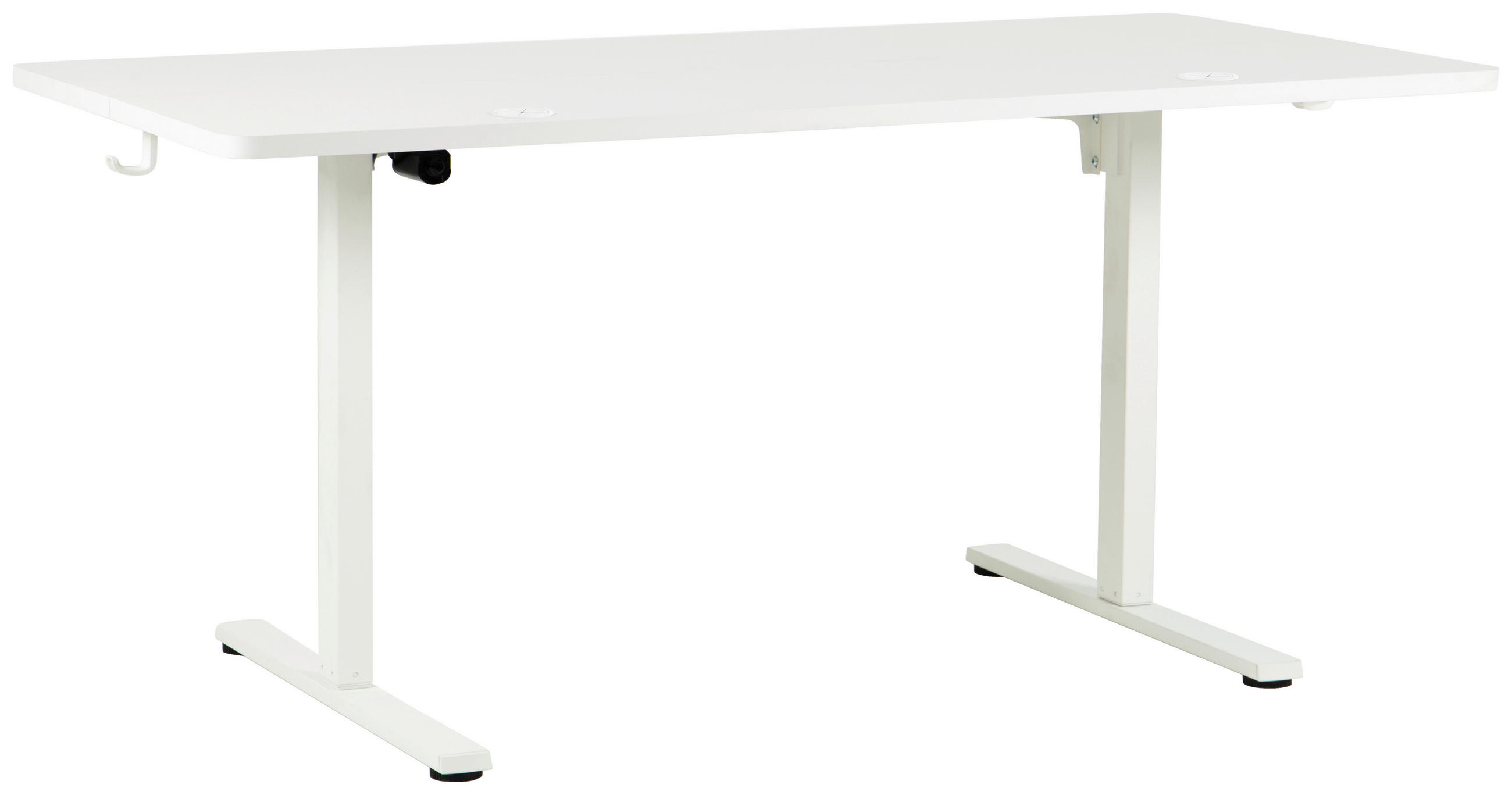 SCHREIBTISCH 160/80/72/118 cm Weiß elektrisch höhenverstellbar  - Weiß, MODERN, Holzwerkstoff/Metall (160/80/72/118cm) - Livetastic