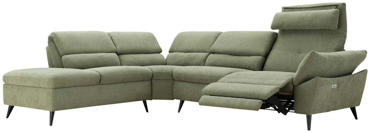 Freisteller von Livetastic ECKSOFA Grün Leinenoptik.