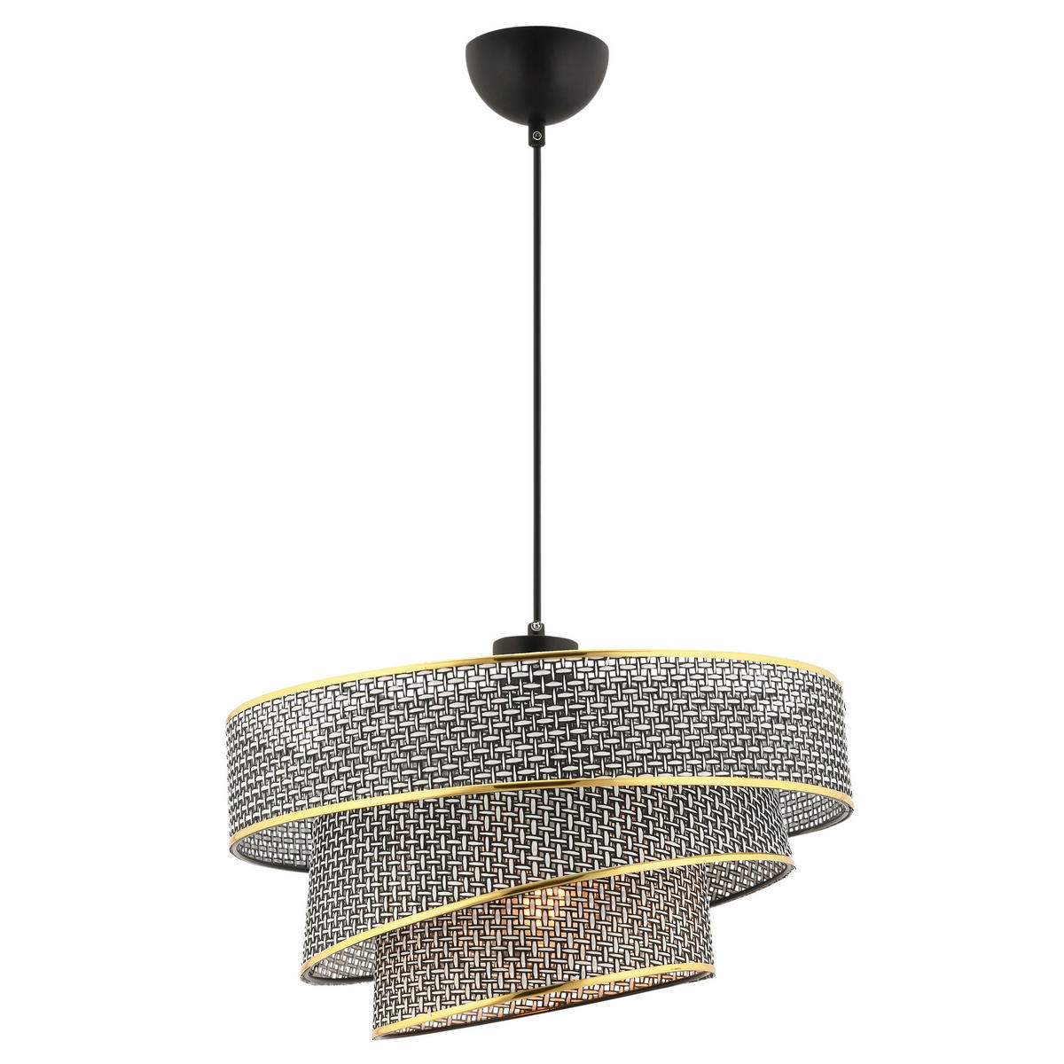 ZÁVĚSNÉ SVÍTIDLO, 40/72 cm  - šedá/barvy zlata, Design, kov/textil (40/72cm) - P & B