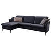 ECKSOFA Dunkelblau Echtleder  - Dunkelblau/Nickelfarben, MODERN, Leder/Metall (179/233cm) - Livetastic