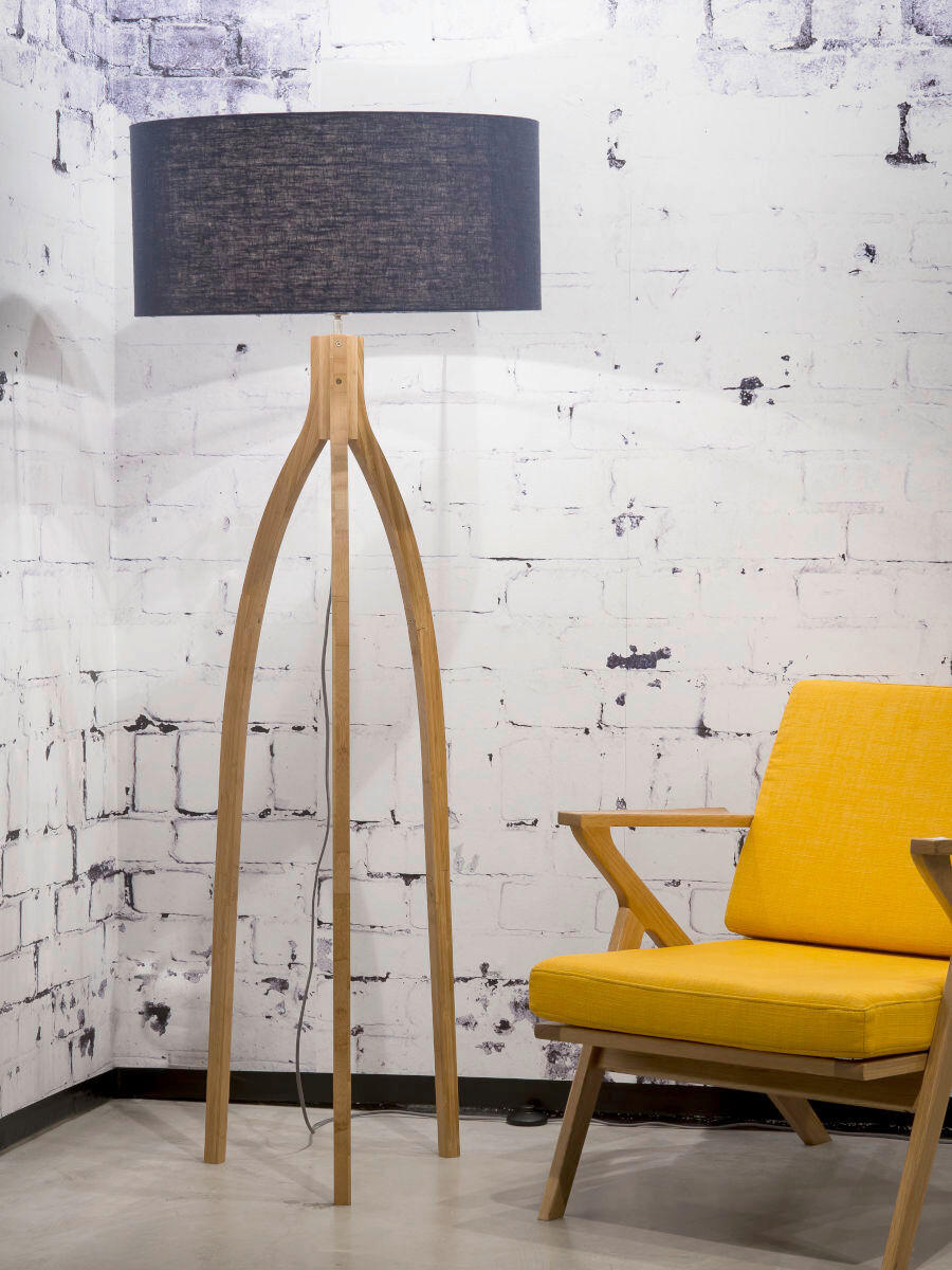 STEHLEUCHTE 60/160 cm    - Blau/Naturfarben, Trend, Holz/Textil (60/160cm) - Good & Mojo