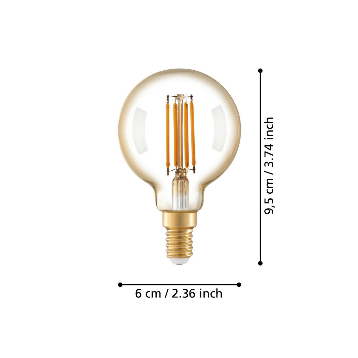 LED-LEUCHTMITTEL   E14 4 W 350 lm  - Goldbraun, Basics, Glas (9,5cm) - Eglo