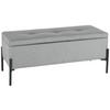GARDEROBENBANK  in 95/41.5/37 cm  - Hellgrau/Schwarz, Design, Textil/Metall (95/41.5/37cm) - MID.YOU