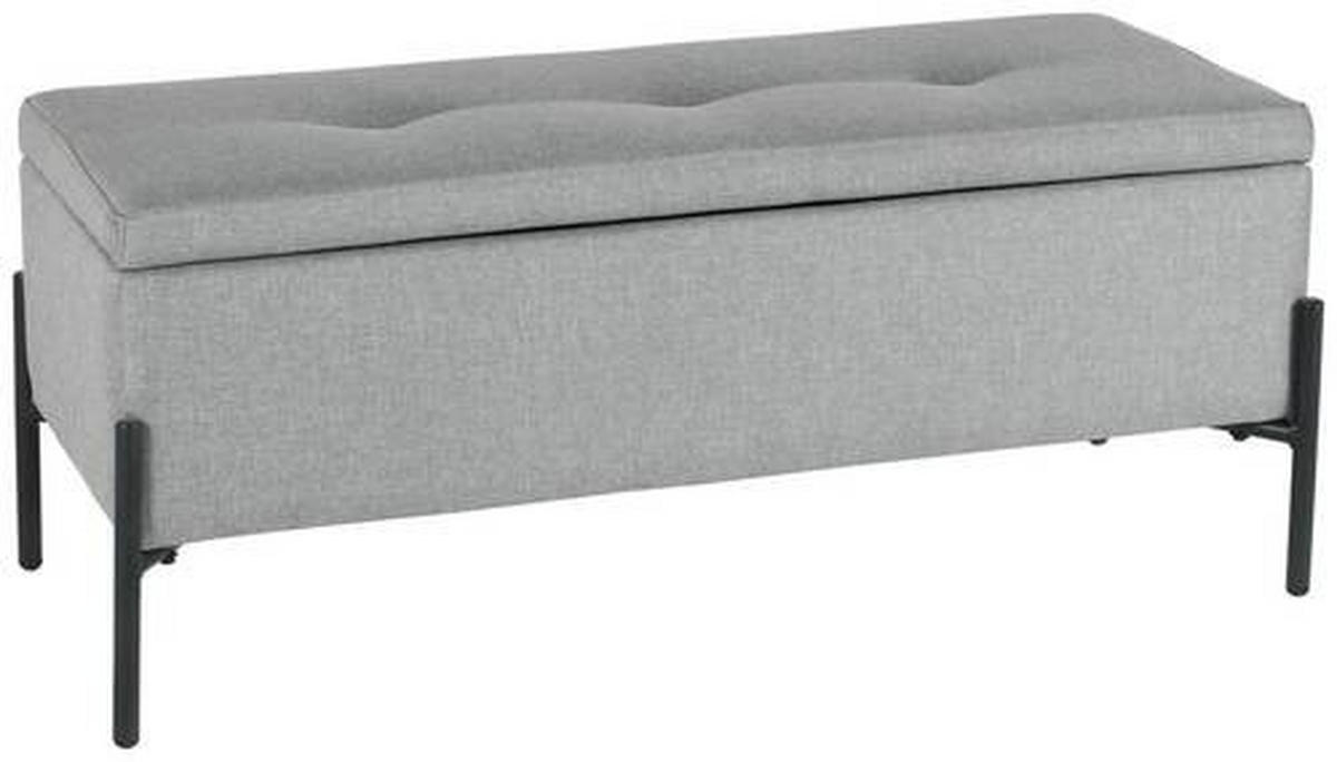 GARDEROBENBANK  in 95/41.5/37 cm  - Hellgrau/Schwarz, Design, Textil/Metall (95/41.5/37cm) - MID.YOU