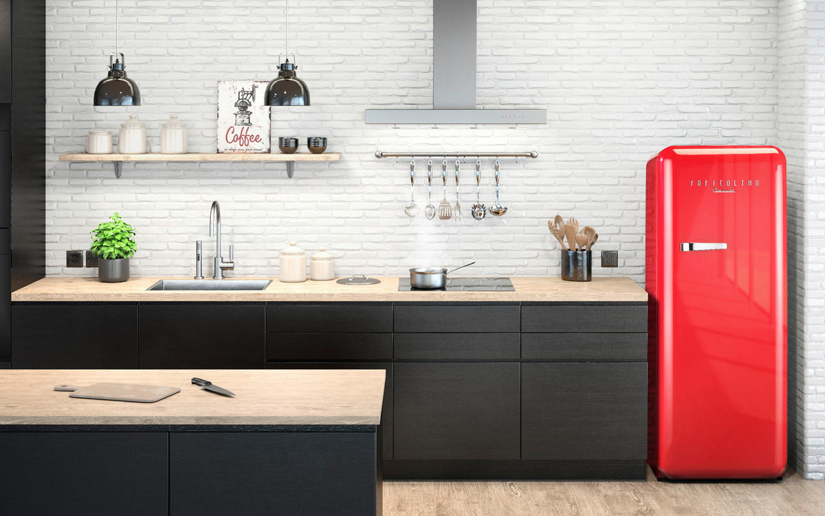 KÜHLSCHRANK 60/152,4/63 cm FRESCOLINO CLASSIC 281L  - Rot, Design, Kunststoff (60/152,4/63cm) - Trisa Electronics